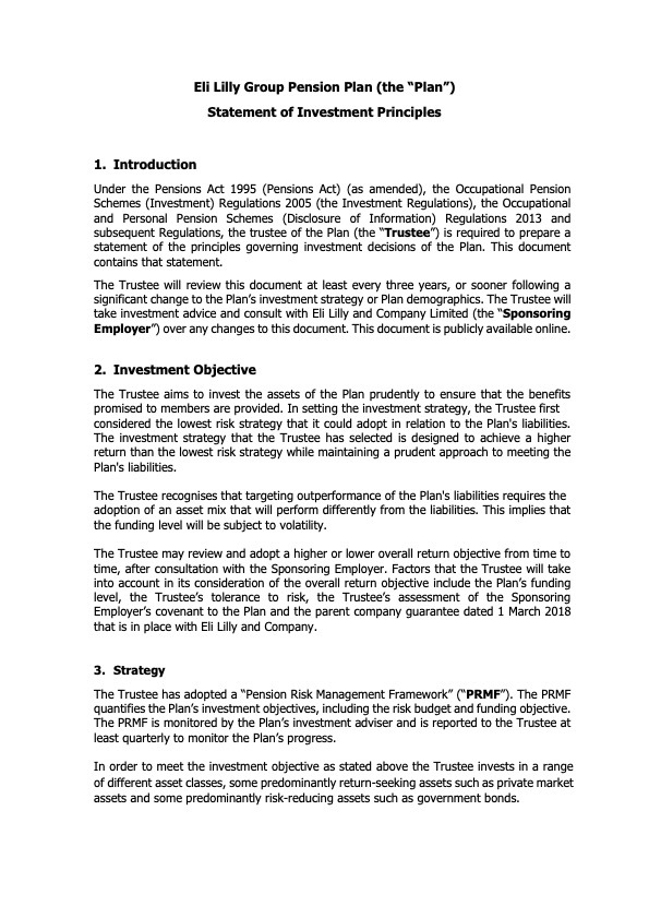 Statement of Investment Principles